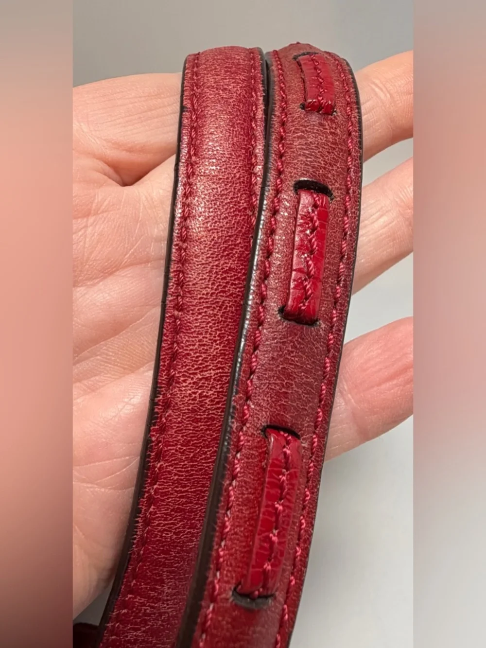 Coach Red Leather & Signature Print Tote with Plaid Interior #13005